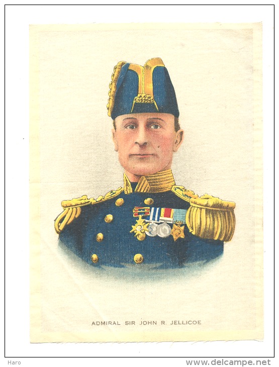 B.D.V. Cigarettes - Portrait Imprimé  Soie Ou Tissu Satiné ( 11 X 16 Cm) - Admiral Sir John R. JELLICOE - UK / GB - Autres & Non Classés