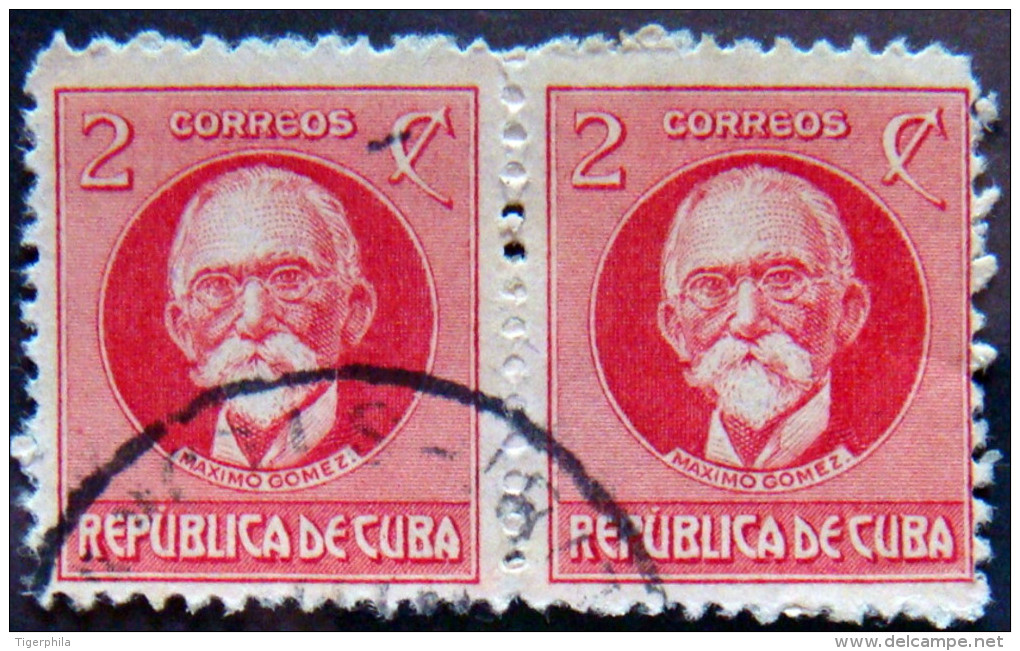 CUBA 1917 2c Maximo Gomez USED PAIR - Oblitérés