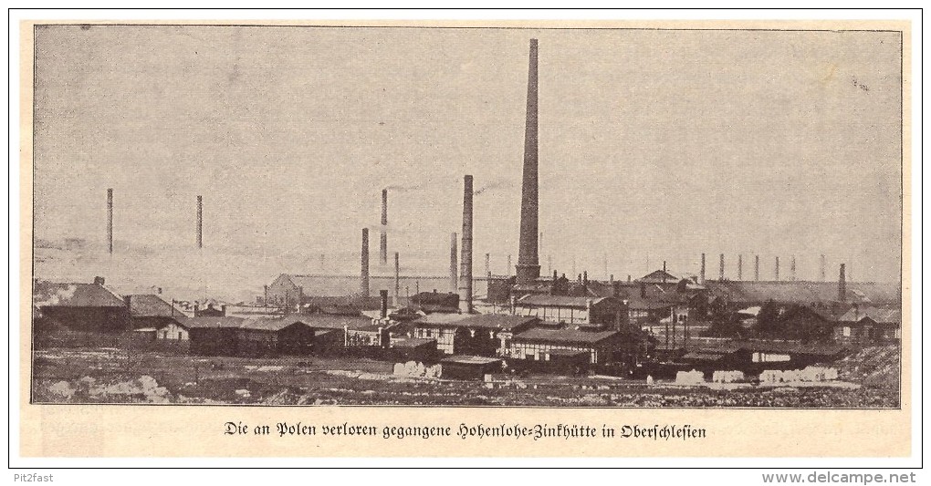 Original Zeitungsausschnitt - 1925 - Hohenloe-Zinkhütte B. Bittkow , Huta Laura-Siemianowice , Schlesien !!! - Schlesien