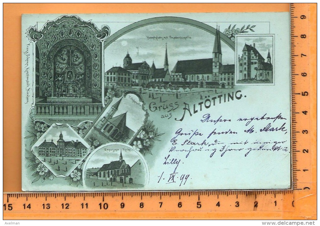 ALTÖTTING: Gruss, Litho Multi Vues, - Altoetting