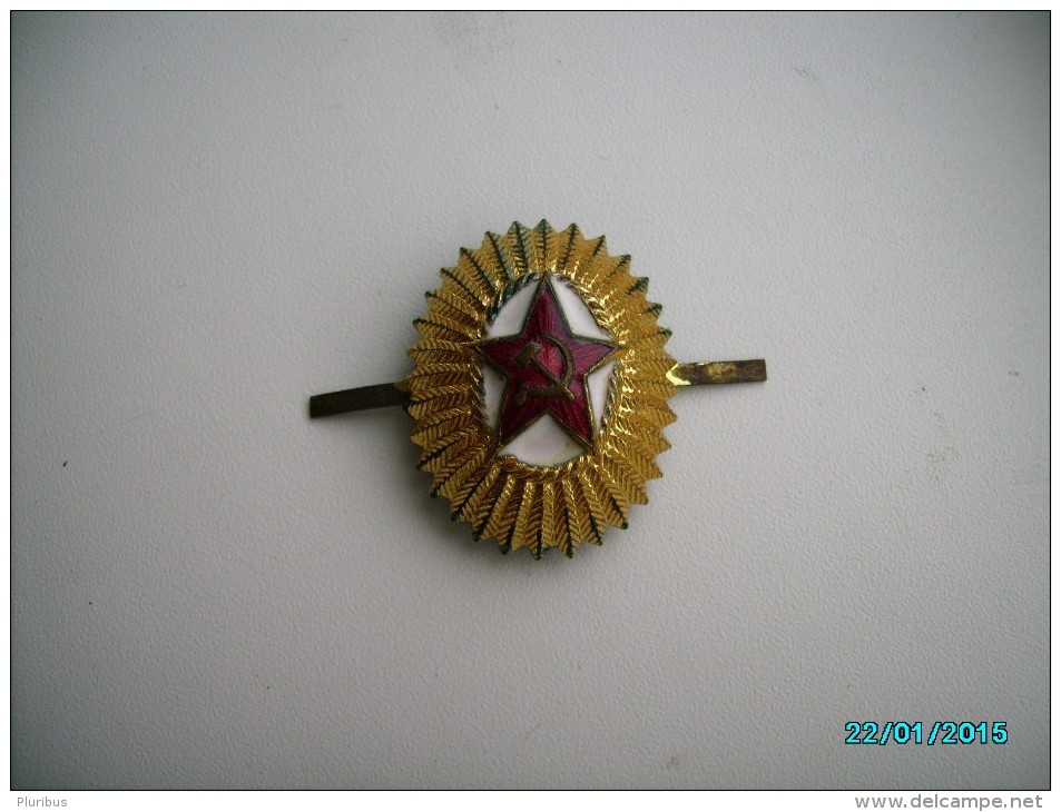 USSR  RUSSIA ARMY COCKADE , OLD TYPE , GILDED BRONZE , ENAMELS  , 0 - Militaria