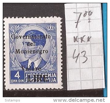 1942  ITALIA OCCUPAZIONE MONTENEGRO CRNA GORA OVERPRINT SCHWARZ BLACK     NEVER  HINGED - Montenegro