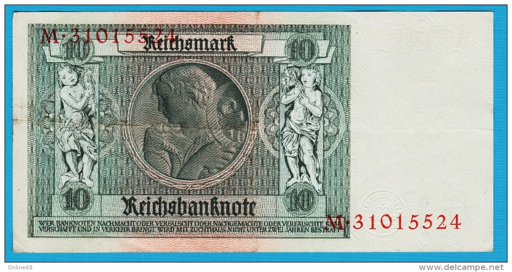 DEUTSCHES REICH 10 REICHSMARK 22.01.1929   Letter K  Serial#  M 31015524 P#180a - 10 Mark