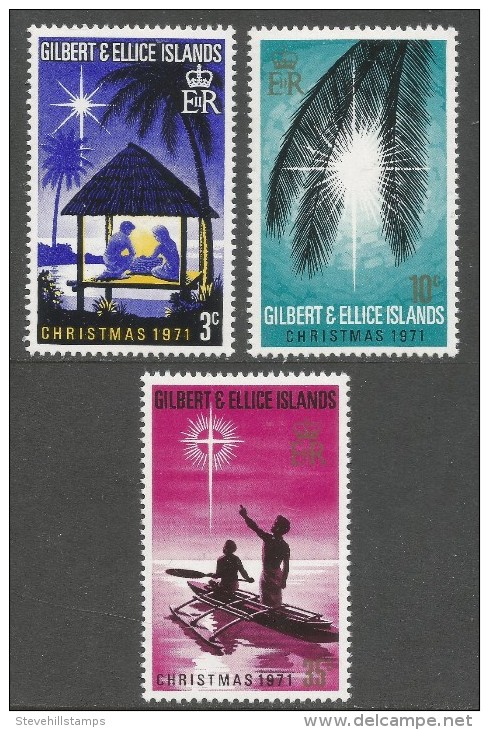 Gilbert And Ellis Islands. 1971 Christmas. MH Complete Set. SG 190-192 - Îles Gilbert Et Ellice (...-1979)