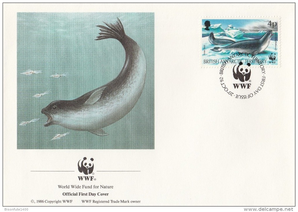 Territoire Antarctique Britannique 1992 - FDC WWF" - Timbres Yvert & Tellier N° 213 à 216. - FDC