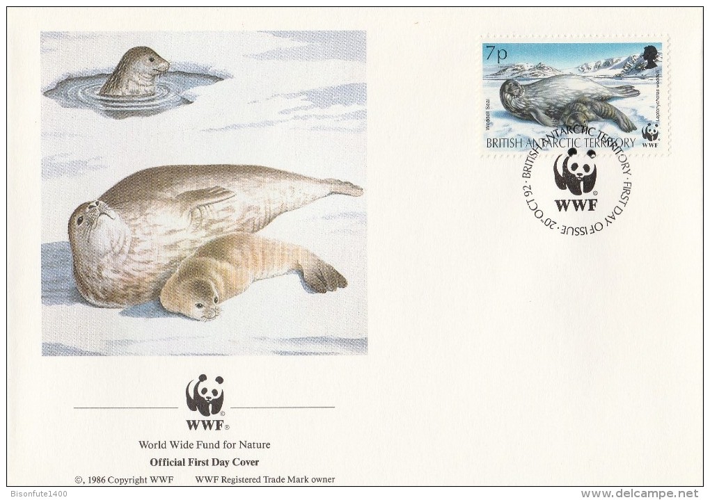 Territoire Antarctique Britannique 1992 - FDC WWF" - Timbres Yvert & Tellier N° 213 à 216. - FDC