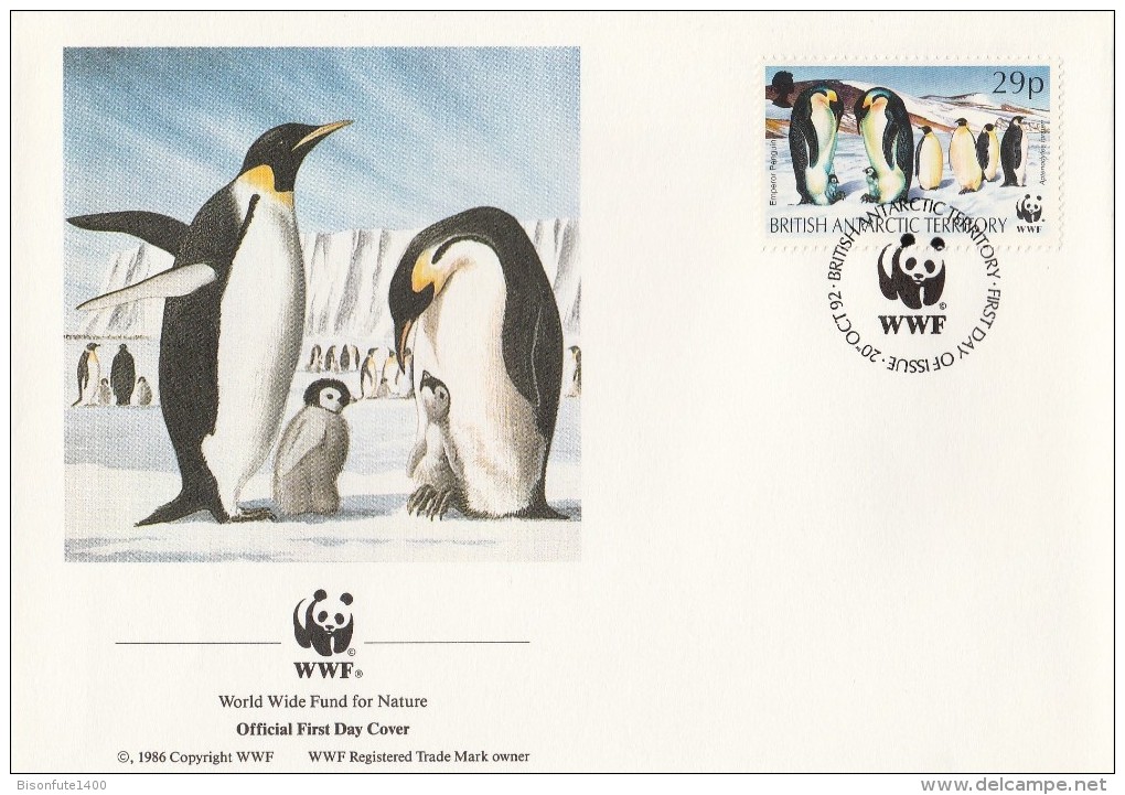 Territoire Antarctique Britannique 1992 - FDC WWF" - Timbres Yvert & Tellier N° 213 à 216. - FDC