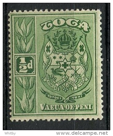 Tonga 1897 1/2p Coat Of Arms Issue  #39  MNH - Tonga (...-1970)