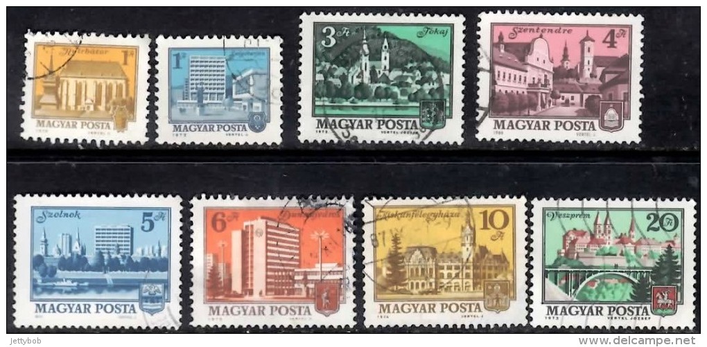 HUNGARY 1972 Views 1ft (both Designs), 3ft, 4ft, 5ft (perf 12) 6ft, 10ft, 20ft Used - Used Stamps