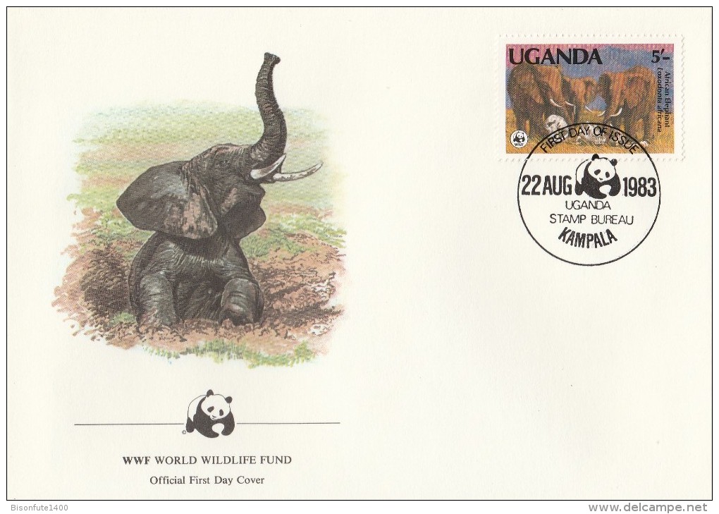 Ouganda 1983 - FDC WWF" - Timbres Yvert & Tellier N° 316 à 319. - Ouganda (1962-...)