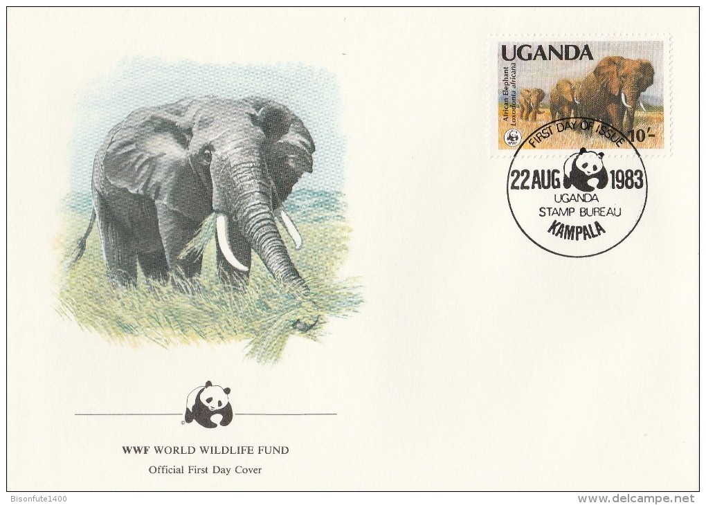 Ouganda 1983 - FDC WWF" - Timbres Yvert & Tellier N° 316 à 319. - Ouganda (1962-...)