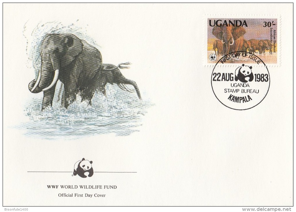 Ouganda 1983 - FDC WWF" - Timbres Yvert & Tellier N° 316 à 319. - Ouganda (1962-...)