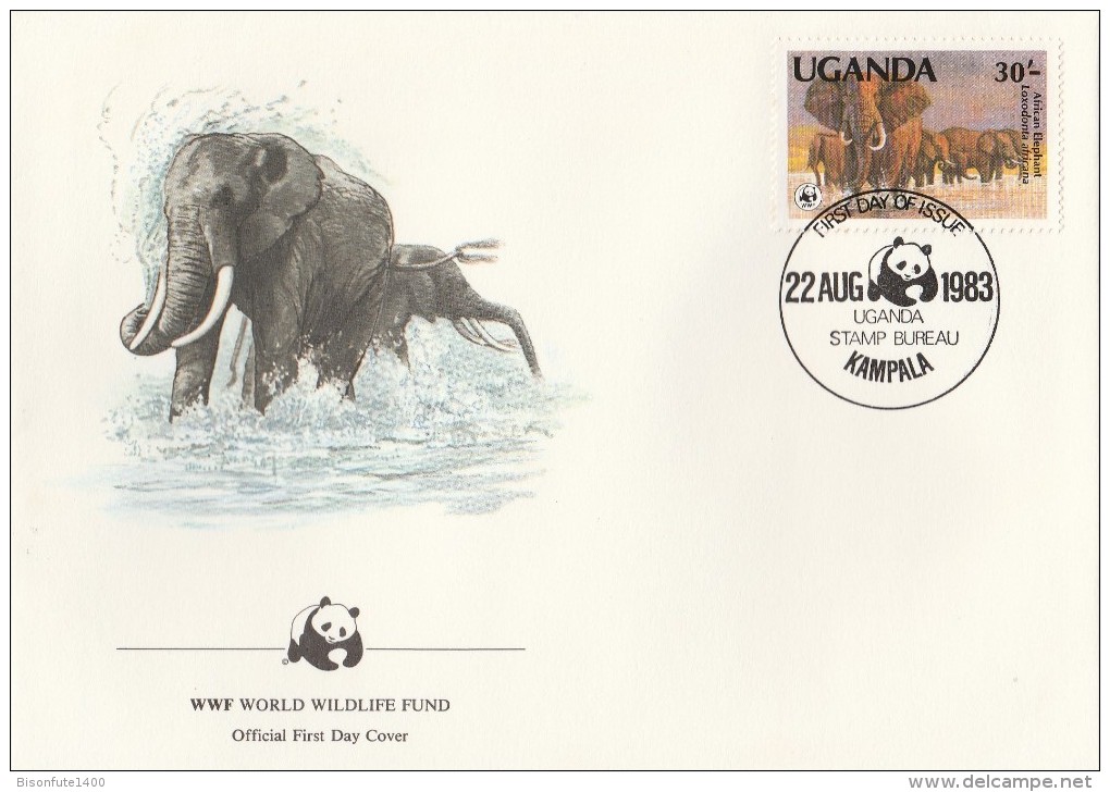 Ouganda 1983 - FDC WWF" - Timbres Yvert & Tellier N° 316 à 319. - Uganda (1962-...)