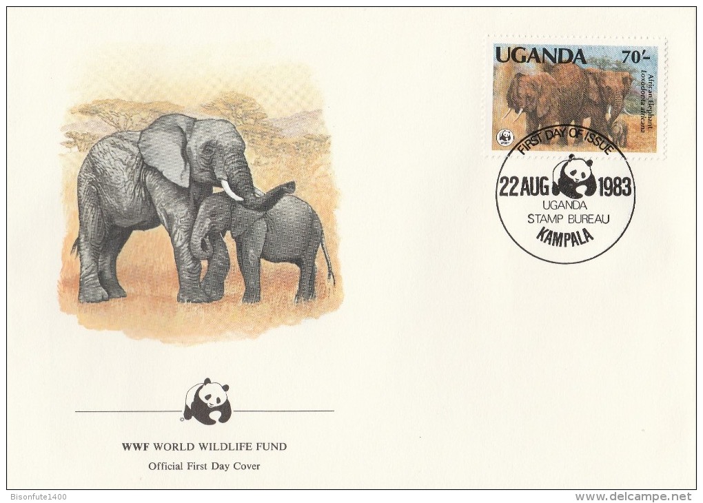 Ouganda 1983 - FDC WWF" - Timbres Yvert & Tellier N° 316 à 319. - Uganda (1962-...)