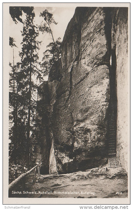 AK Kuhstall Himmelsleiter Stiege Stempel Sächsische Schweiz Kirnitzschtal Bei Bad Schandau Lichtenhain Hinterhermsdorf - Kirnitzschtal