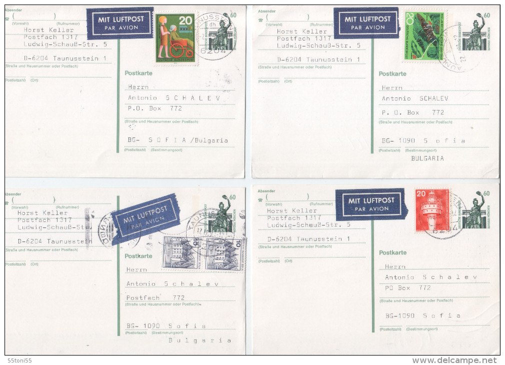 4 Postkarte Germany-  / BULGARIA ,Bulgarie  1991-travel - Postcards - Used