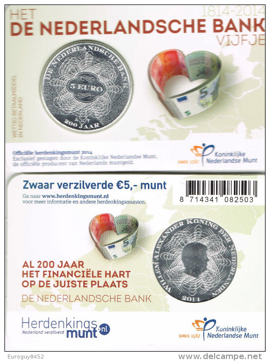 NEDERLAND - COINCARD 5 € 2014 UNC - 200 JAAR DE NEDERLANDSCHE BANK - Pays-Bas