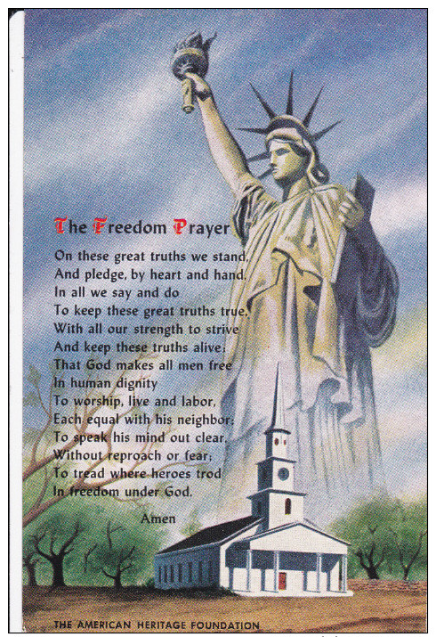 Statue Of Liberty , Freedom Prayer 60-70s - Statue De La Liberté