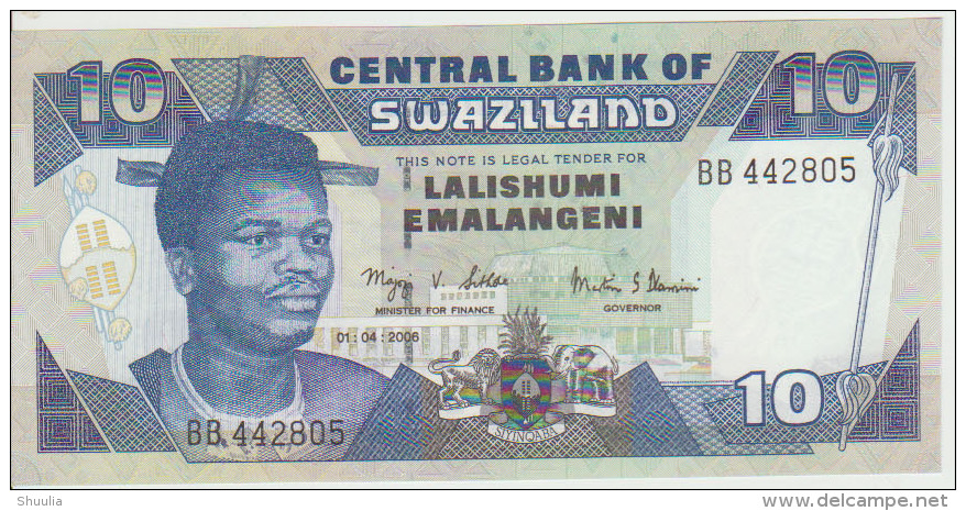 Swaziland 10 Emalangeni 2006 Pick 29 UNC - Swaziland