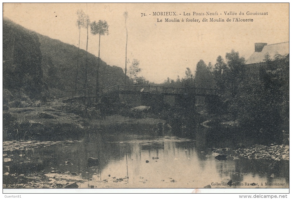 ( CPA 22 )  MORIEUX  /  Les Ponts Neufs  -  Vallée Du Gouëssant - Le Moulin à Fouler, Dit Moulin De L'Alouette - - Morieux