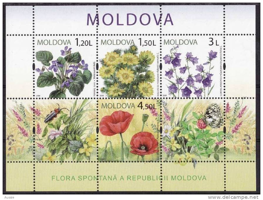 Moldavie Moldova 2009 Yvertn° Bloc 48 *** MNH Cote 12,00 Euro Flore - Moldavie