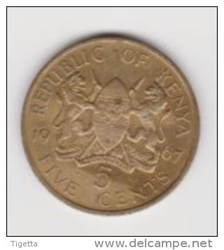 KENIA  5 CENTS  ANNO 1967 - Kenya