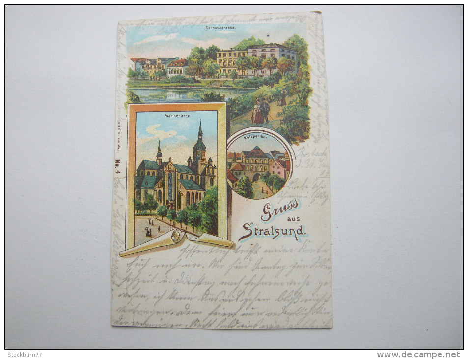 STRALSUND,  Schöne Karte 1904  , Etwas Beschnitten - Stralsund