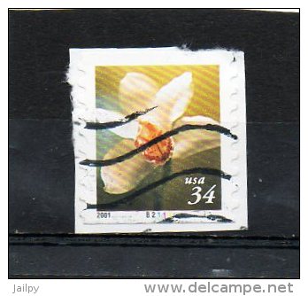 ETATS-UNIS    34 C      2001    Y&T: 3154     N° De  Roulette B2111   Sur Fragment Oblitéré - Coils & Coil Singles