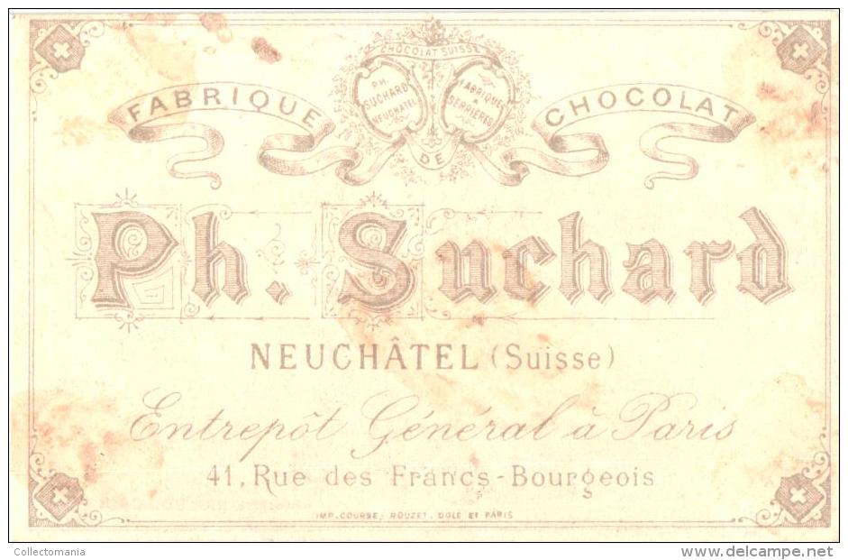 1 Litho Chromo Chocolate SUCHARD Printer Courbe Rouzet - Serie 1 Number 1 - Verso Very Good, See Scan For Recto - Suchard