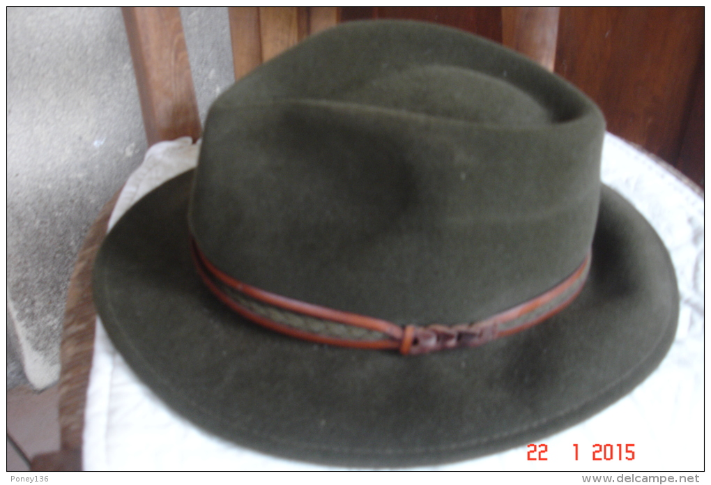 Chapeau De Chasseur Poil De Lapin Vert Taille 61 .Tascabile Hamilton Années 1990 - Accessories
