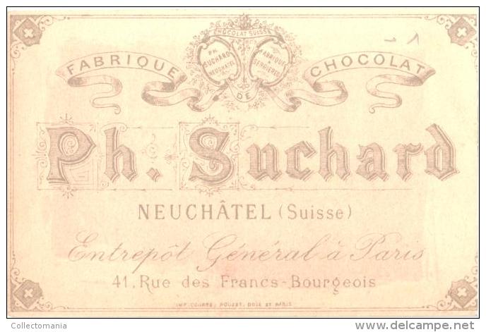 1 Litho Chromo Chocolate SUCHARD Printer Courbe Rouzet - Serie 001  H - Image Very Nice, Trimmed Left & Right - Suchard