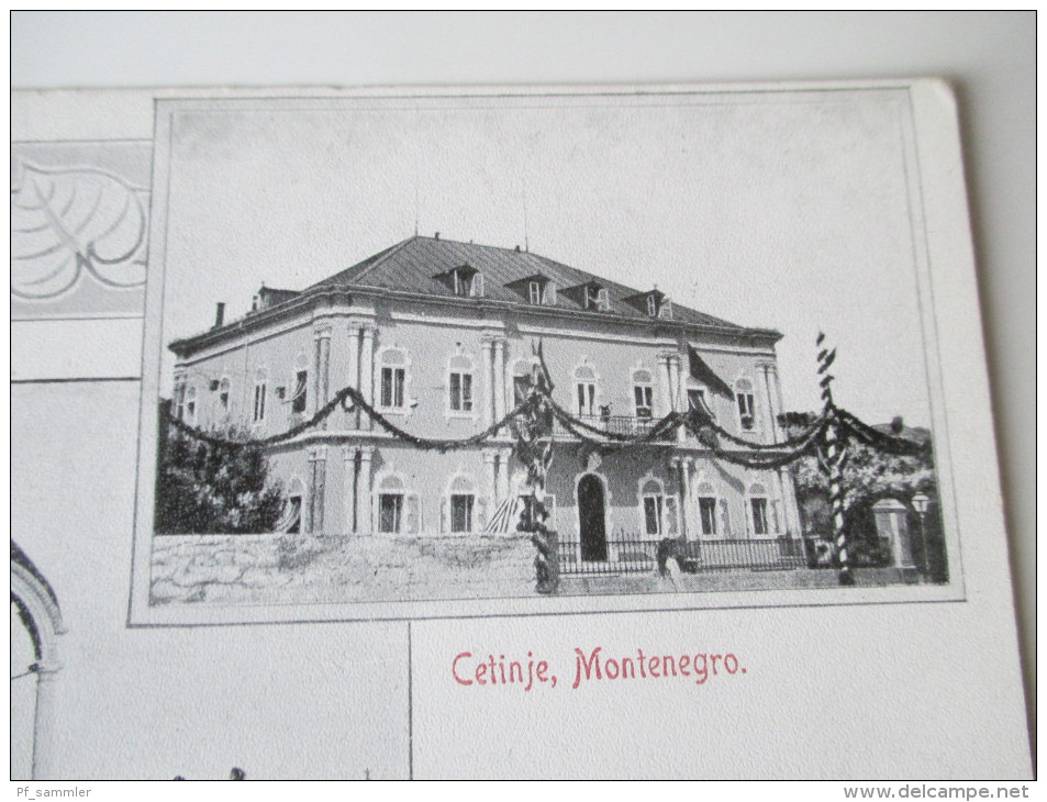 AK 1905 Montenegro. Cetinje. Mehrbildkarte. Ungebraucht. Verlag Erminio Mandel, Cattaro. Tolle Karte - Montenegro