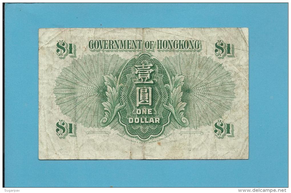 HONG KONG - 1 DOLLAR - 1959 - P 324A.b - QUEEN ELIZABETH II - 2 Scans - Hong Kong