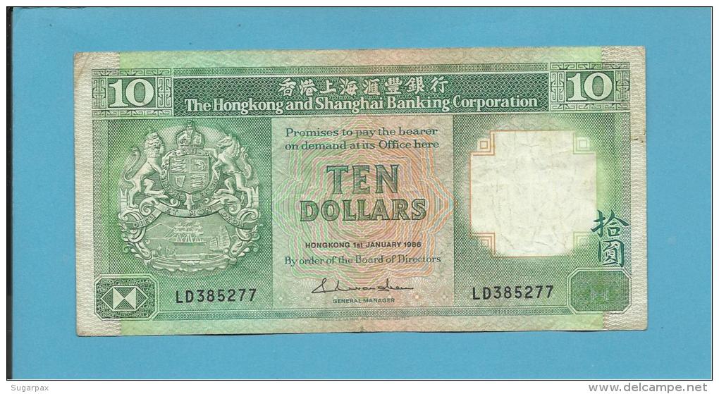 HONG KONG - 10 DOLLARS - 1986 - P 191.a - 2 Scans - Hongkong