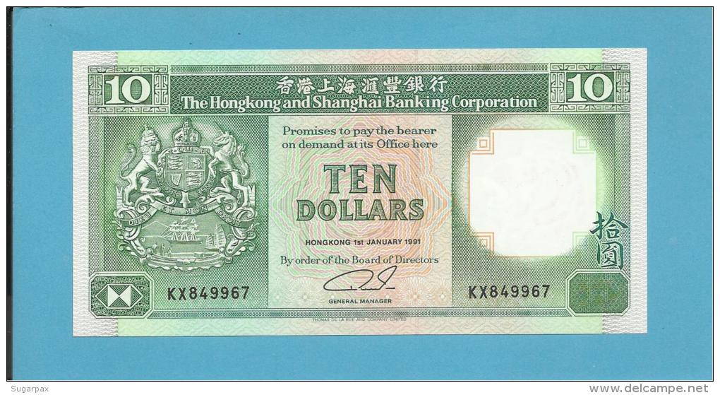 HONG KONG - 10 DOLLARS - 1991 - P 191.c - 2 Scans - Hong Kong