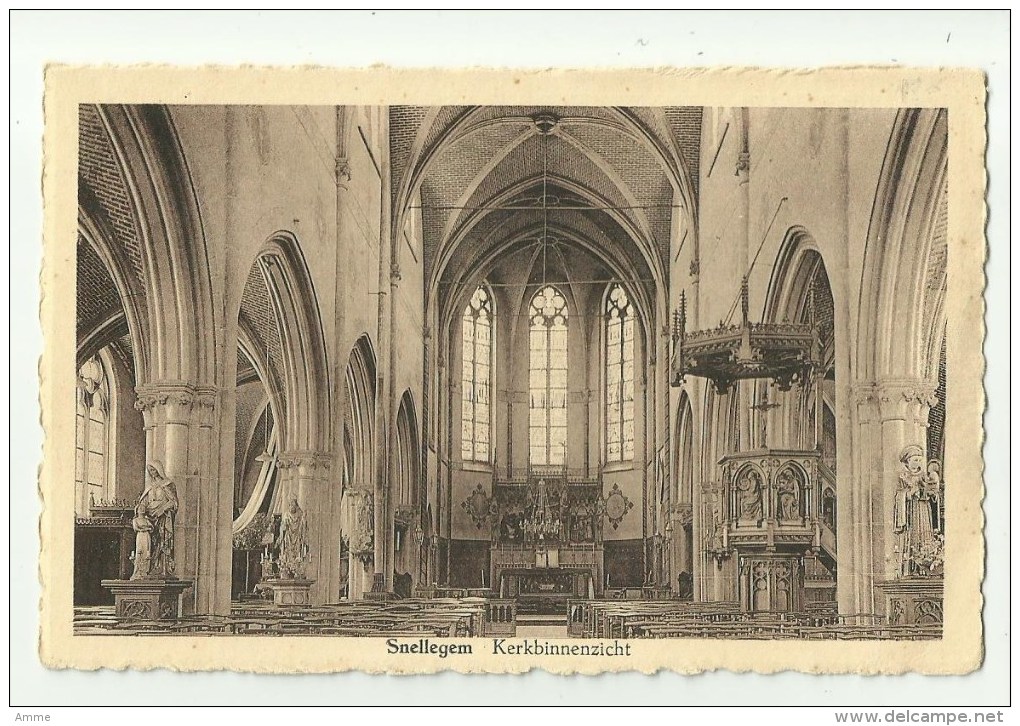Snellegem   *  Kerkbinnenzicht - Intérieur De L'église - Jabbeke