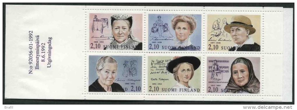 1992 Finlandia, Donne Finlandesi Illustri, Libretto, Serie Completa Nuova (**) - Carnets