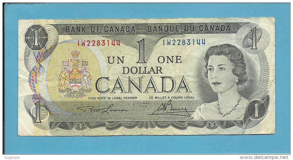 CANADA - 1 DOLLAR - ( 1973 ) - Pick 85a - Sign Lawson-Bouey - 2 Scans - Canada