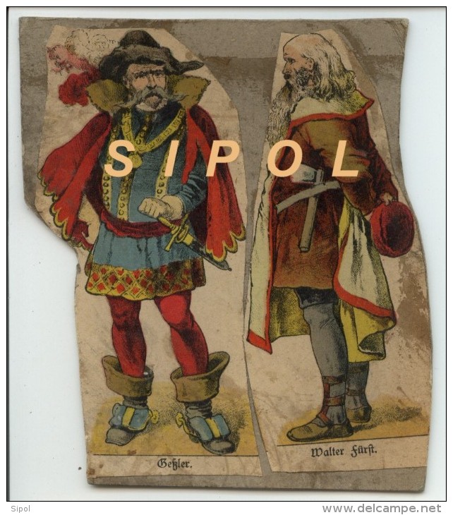 Très Ancienne Image Sur Carton épais Gessler Personnage Mythique Suisse  Et Walter Fürst ( Serment Du Grütli  - Uri ) - Histoire