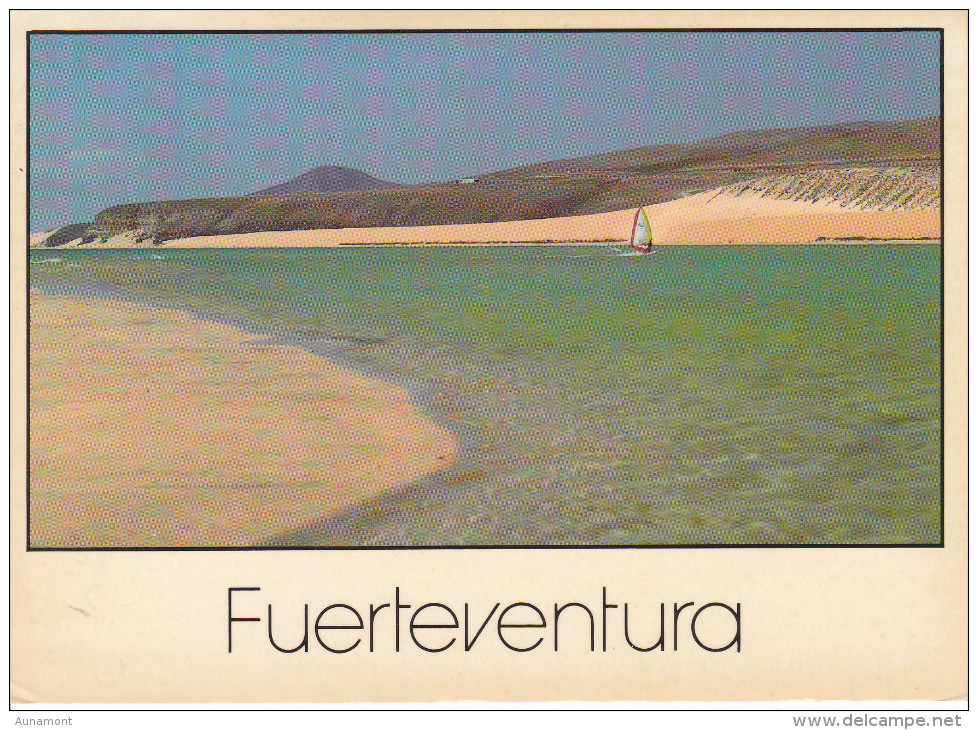 España--Fuerteventura--1989--Playas De Jandia--Fechador-Vezia--a, Cassarasle, Suiza--"RARO SELLOS MIXTOS 2 PAISES" - Fuerteventura