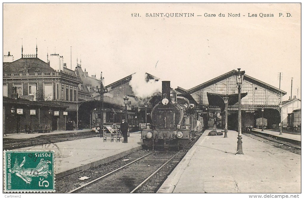 RARE : SAINT-QUENTIN LA GARE TRAIN LOCOMOTIVE 02 AISNE - Saint Quentin