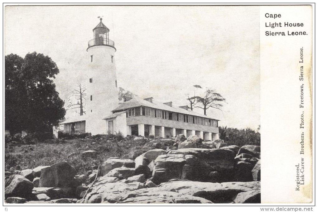 Cape Light House, Sierra Leone Black & White Postcard 1917 - Sierra Leone