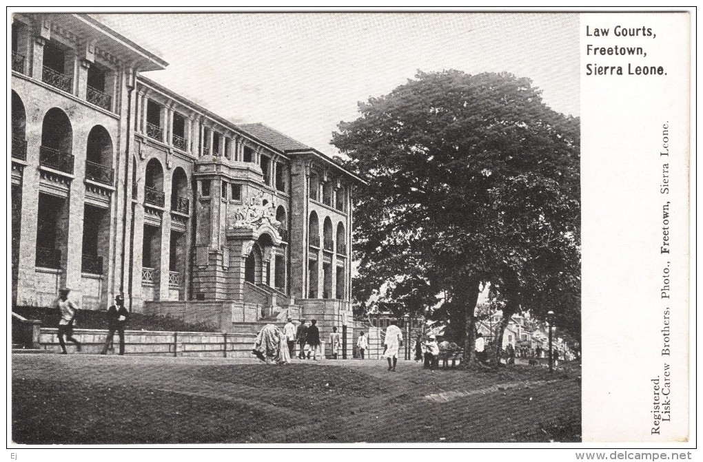 Law Courts, Sierra Leone Black & White Postcard 1917 - Sierra Leone