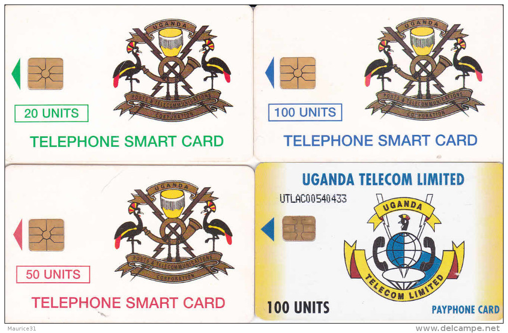 4 Télécartes OUGANDA Lot2 (bon état) - Ouganda