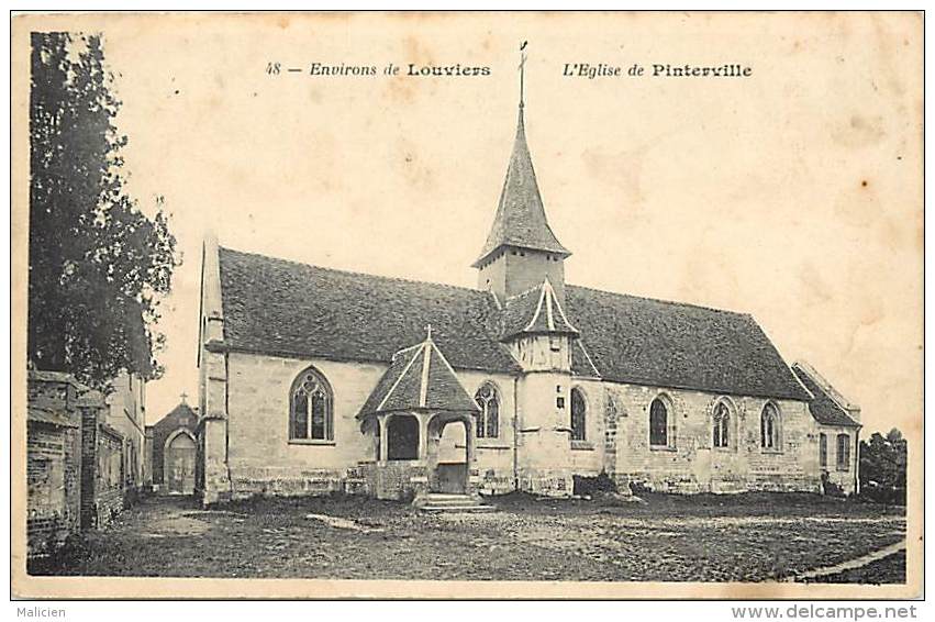 Eure  - Ref A746 -environs De Louviers - Eglise De Pinterville - -  Carte Bon Etat - - Pinterville