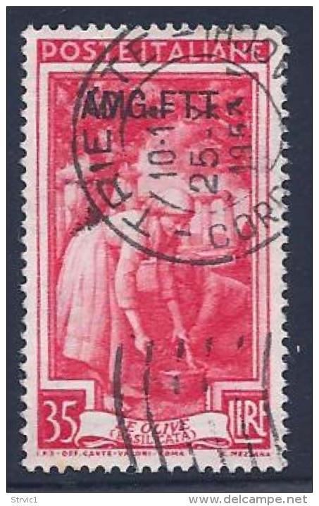 Italy, Trieste Zone A, Scott # 101 Used Italy Stamp Overprinted, 1950 - Used
