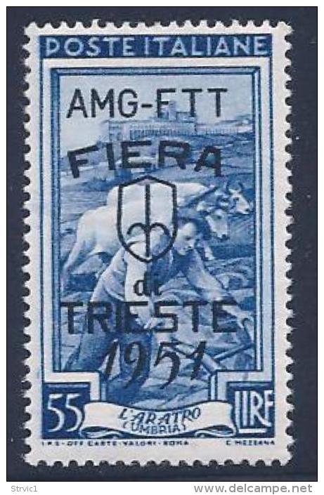 Italy, Trieste Zone A, Scott # 124 Mint Hinged Italy Stamp Overprinted, 1951 - Ungebraucht