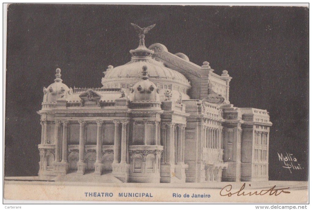 BRAZIL,BRESIL,rio De Janeiro,theatro Municipal,avec Timbre,malta Photo ,et Ribeiro ,aigle,rare - Rio De Janeiro