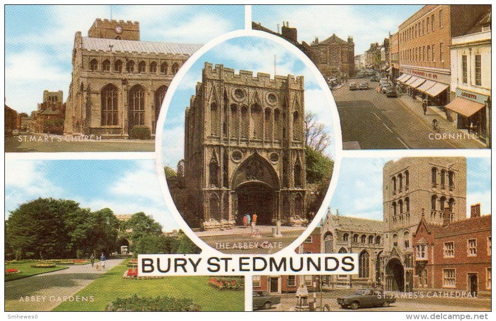 Postcard - Bury St. Edmunds (Abbey Gardens/Churches/Gate), Suffolk. 1-31-08-06 - Other & Unclassified