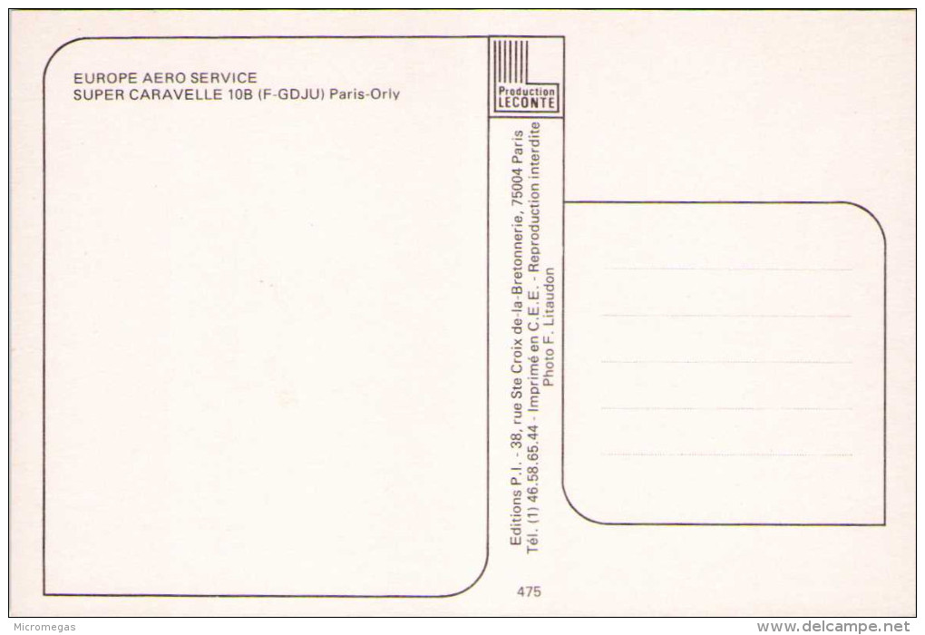 Europe Aero Service - Caravelle 10 B - Paris-Orly - 1946-....: Moderne